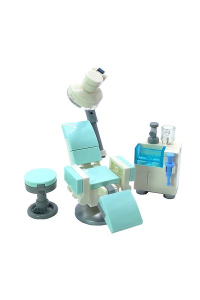 LEGO Accessory Custom Minifigure City Modular Building Hospital Dentist Clinic Gray Seat