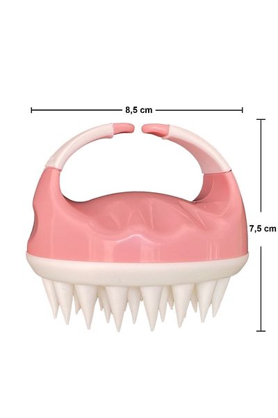 LAND OF MYTH New Soft Silicone Gear Scalp Massage Shampoo Shower Brush (pink-white)