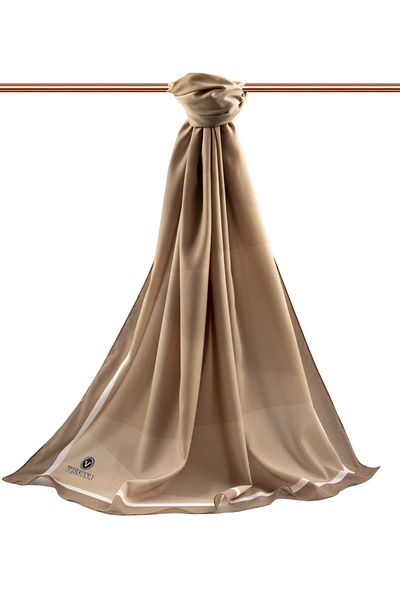 Vissona Γυναικείο σάλι πολυτελείας Medina Silk Beige-4