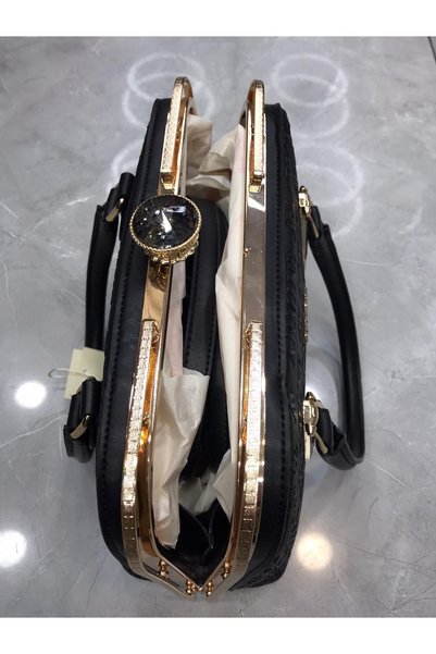 Armine 339 Black Laser Bag Women's Accessory with Hand and Shoulder Strap