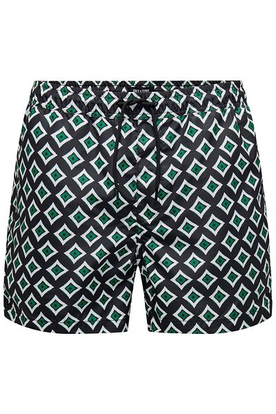 Only & Sons Elastischer Bund, Tunnelzug und Gesäßtasche der Badehose TED Bade-Şortlar