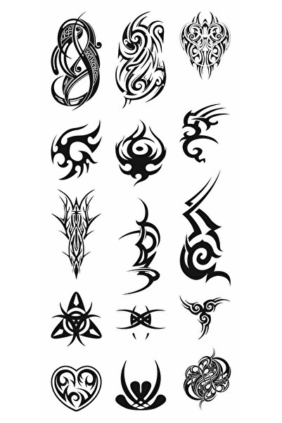 Trendonline Minimal Kaos Geçici Vücut Dövmesi