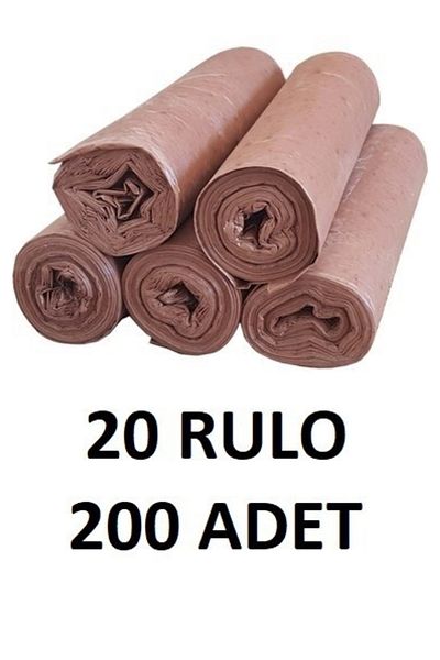 EFTAPLAST 80x110 Jumbo Roll Garbage Bag 300gr 20 Rolls-200 Pieces (LIGHT COFFEE)