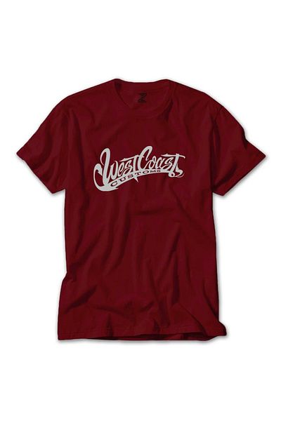 Z zepplin West Coast Customs Text Red T-shirt