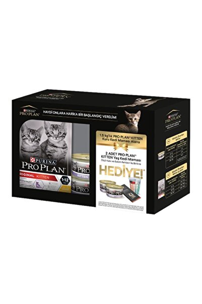 Pro Plan Kitten Tavuk Ve Pirinçli Yavru Kedi Maması 1,5kg (2×85 Gr Yaş Mama V...