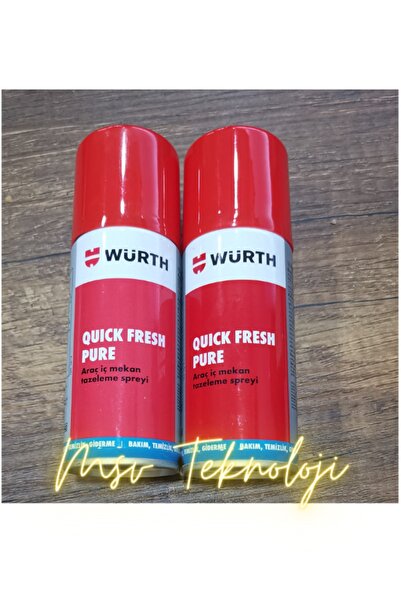 MSV TEKNOLOJİ 2 Adet Würth Araç Içi Koku Tazeleme Spreyi Quick Fresh Koku Bom...