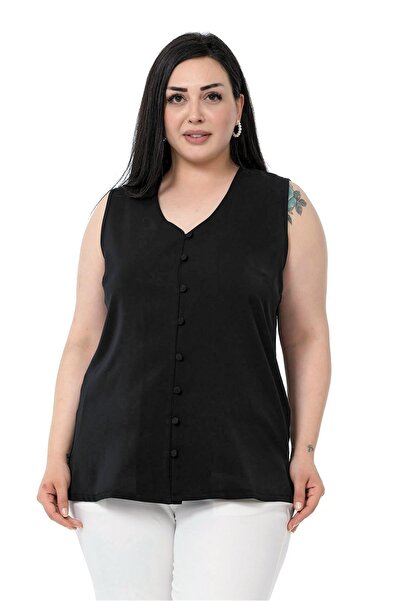 DISENTIS MODEST Αμάνικο πουκάμισο με καλυμμένο κουμπιά στο πλάι