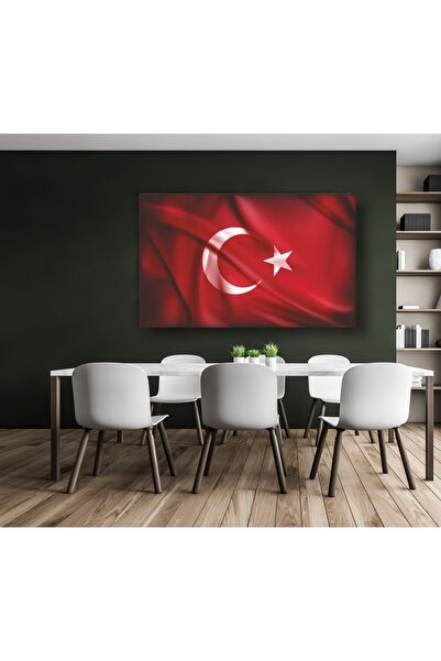 AR AJANS KANVAS TABLO Dalgalanan Türk Bayrağı Kanvas Tablo