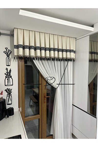 rendecioğlutekstil Mutfak Perdesi Farbela Versac Desen Transfer Baskı Uyumlu Boncuk