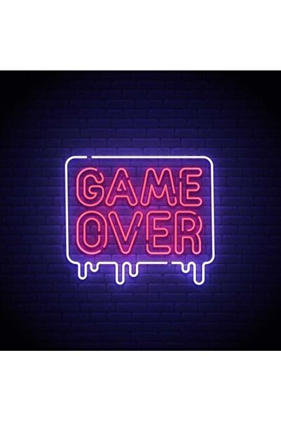 neonworlds Neon Game Over Dekoratif Duvar Aydınlatması Neon Duvar Yazısı Işığ...