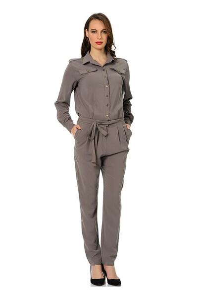 ASYMMETRY Düğmeli Fermuarlı Tulum