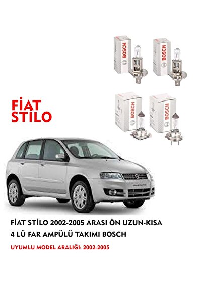 Bosch Fiat Stilo 2004 Model Ön Uzun-kısa 4 Lü Far Ampülü Takımı