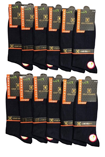 Louis Volante Erkek Bambu Dikişsiz Yazlık Soket Çorap 12 Çift