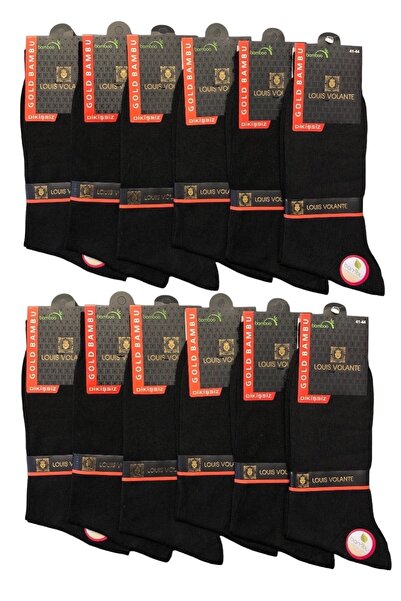 Louis Volante Erkek Bambu Dikişsiz Yazlık Soket Çorap 12 Çift