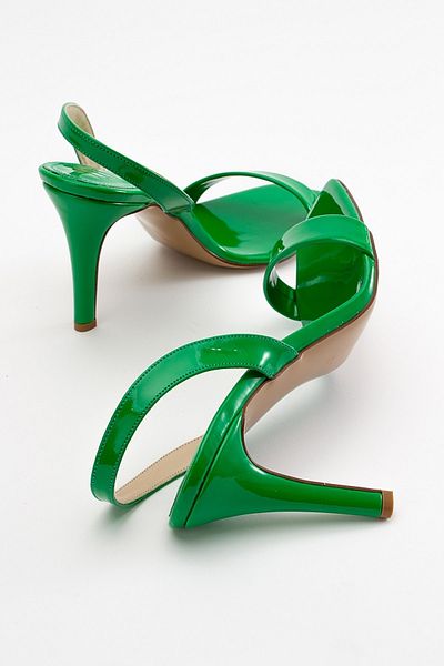 LuviShoes Sims grüne Lackleder-Damenschuhe mit Absatz