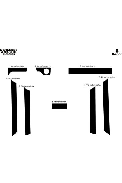 meriç cockpit design ميريتش ®   مرسيدس 124 E200 توربيدو أمامي مطلي أسود لامع ...