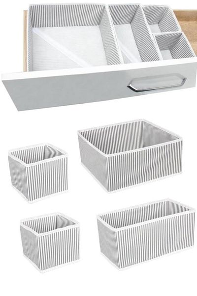 Flosoft Σετ 4 τεμαχίων Organizer συρταριών από 12 σε 4, Organizer Box πολλαπλών χρήσεων