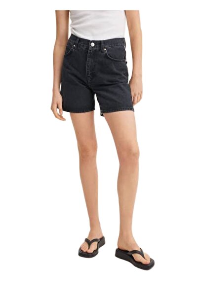 Şahika Gürkan To The Moon & Sun Siyah Düz Kesim Denim Kot Şort