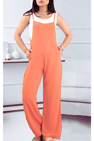 twomeey Γυναικεία Πορτοκαλί Ολόσωμη Φόρμα Αθλητικού Στυλ (ΠΟΡΤΟΚΑΛΙ)