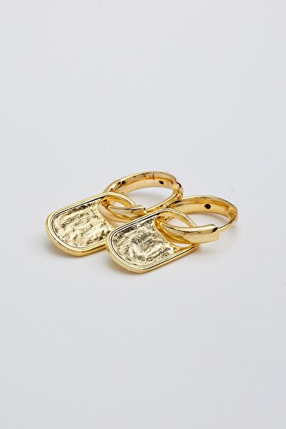 VELİT VOLA Yıldız Desen Halka Küpe Beyaz-turkuaz Mineli Kadın Küpe