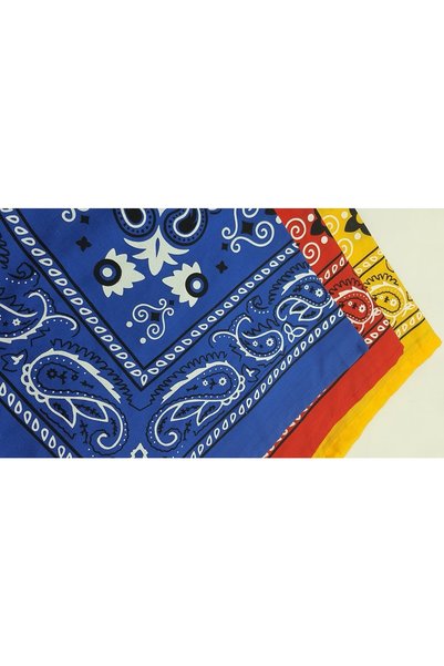 DERİNMAVİTASARIM 60/1 Cotton Voile Coton Bandana 3 Colors in 1 Pack (YELLOW - RED - BLUE)