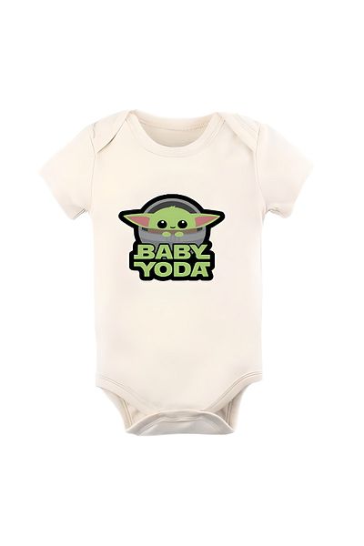 GREY Baby Body / Baby Bodysuit / Half Sleeve Baby Bodysuit / Printed Baby Bodysuit / Baby Yoda Body