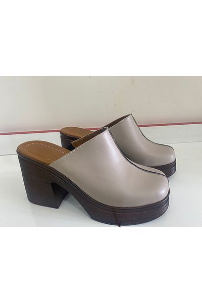 papuç erenköy 80% Leather Heeled Inside and Outside Slippers