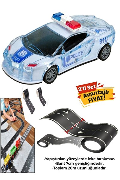 Hyd Oyuncak Otobant Yol Yapım Seti Sesli Işıklı Polis Arabası Ikili Set