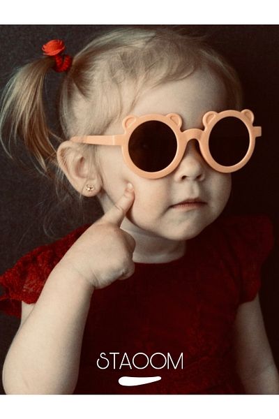 STAOOM Pink Lilac Teddy Bear Children's Sunglasses and Box