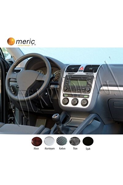 meriç cockpit design ميريتش ®   فولكس فاجن جولف 5 تنجيد أمامي تنجيد مكيف هواء رقمي أسود لامع 16 قطعة 2003-2008
