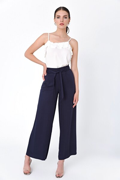 Hanna's by Hanna Darsa Kemerli Lacivert Pantolon