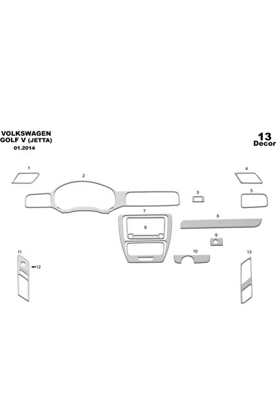 meriç cockpit design ميريتش ®   فولكس واجن جيتا توريدات أمامية ألمنيوم 13 قطع...