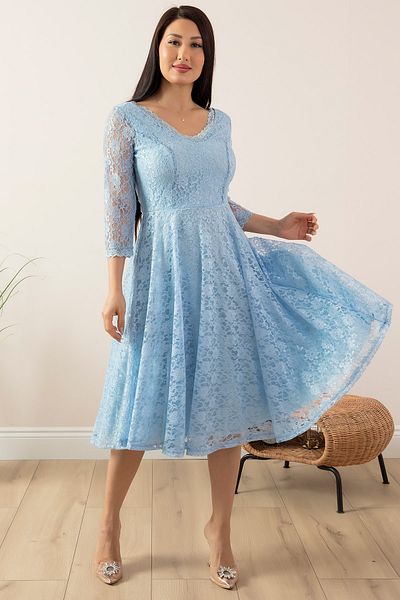 PULLIMM Rochie de seară midi cu mâneci turvakar din dantelă 13255