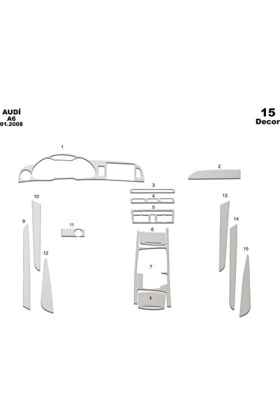 meriç cockpit design ميريتش ®   أودي A6 توربيدو أمامي مطلي ألومنيوم 15 قطعة 2...