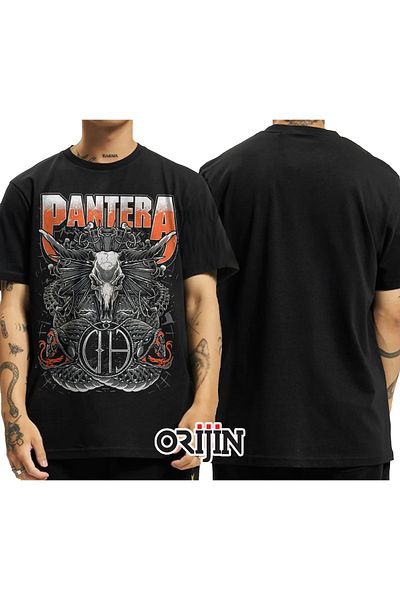 Orijin Tekstil Pantera Printed Unisex Black Tshirt