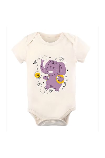 GREY Baby Bodysuit / Baby Bodysuit / Half Sleeve Baby Bodysuit / Printed Baby Bodysuit
