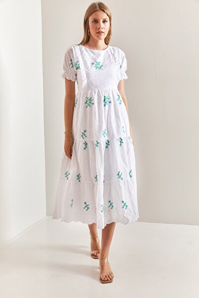 Bianco Lucci Women's Ruffle Scallop Dress