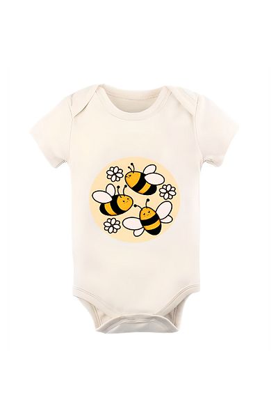 GREY Baby Bodysuit / Baby Bodysuit / Half Sleeve Baby Bodysuit / Printed Baby Bodysuit