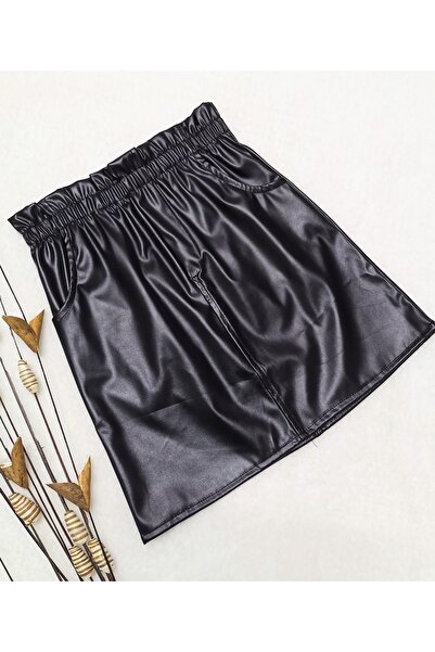 Happy Kids (5-14) Yaş Arası Kız Çocuk Beli Lastikli Yumuşacık Deri Etek