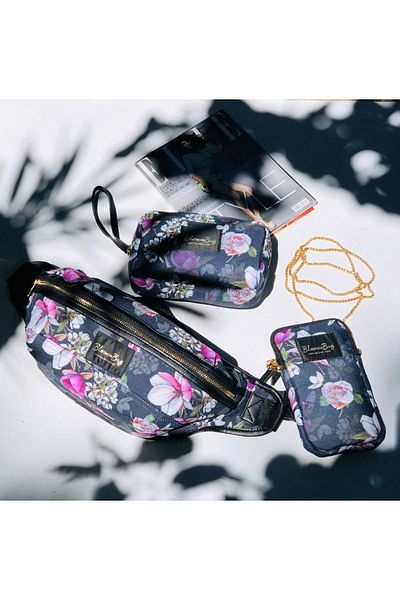 BloominBag حقيبة الهاتف المحمول زهرة الكرز الأسود