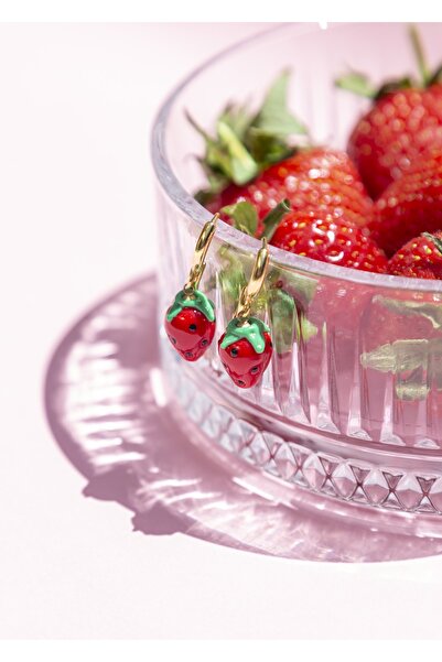 CHARMLUCKY Murano Çilek Küpe