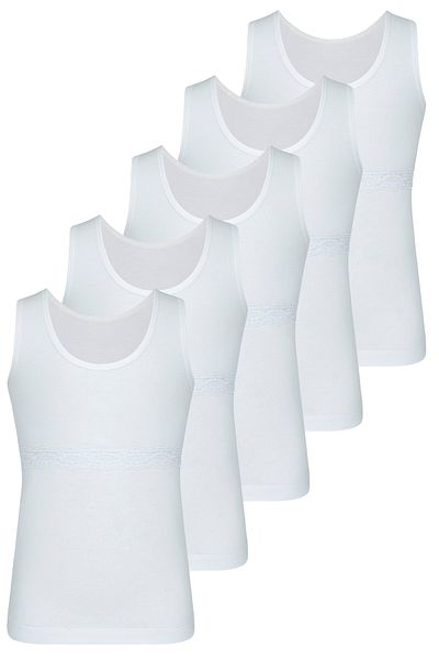 biyokids Girl's Undershirt 5 Pack White Color