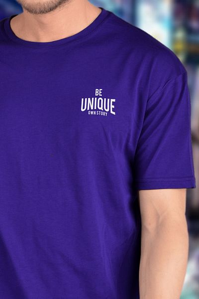 BESSA Ανδρικό μπλουζάκι Purple Crew Neck - Be Unique Printed