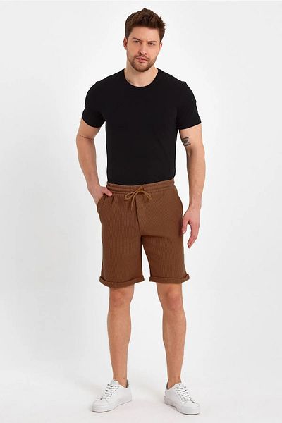 Mad&Calf Ανδρικά σορτς βερμούδας με κανονική εφαρμογή Waffle