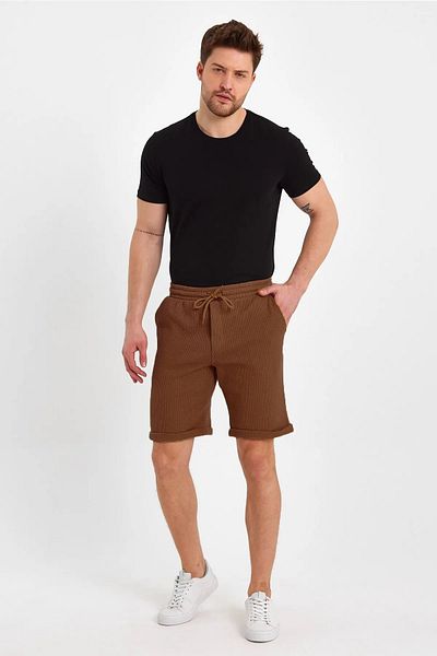 Mad&Calf Ανδρικά σορτς βερμούδας με κανονική εφαρμογή Waffle