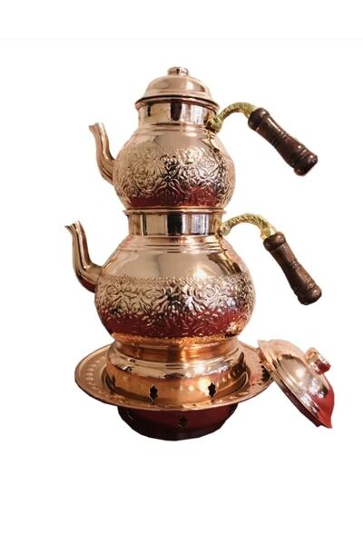 MARATON Bakır Balkon Keyfi Büyük Boy Çaydanlık Osmanlı Ocağı