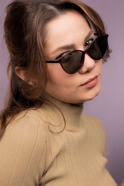 LUNOX Lagertha Brown Cateye Women's Sunglasses