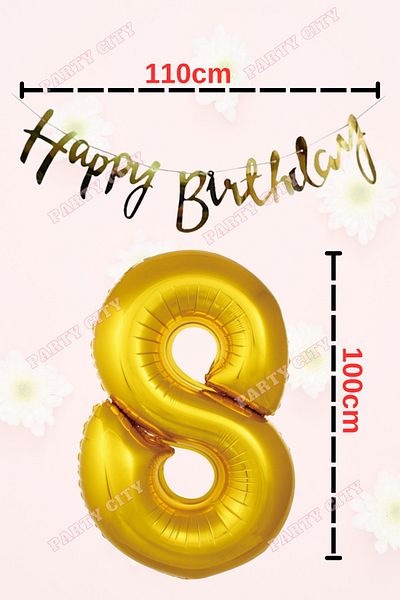 Party City Μίνι σετ 8 ετών Happy Birthday