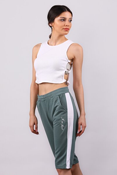 GÜLSELİ Koyumint Women's Side Striped Capri