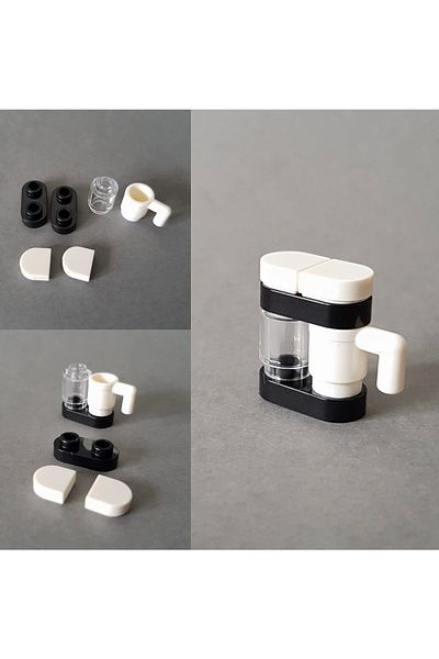 LEGO Original Custom Moc Accessory Design Minifigure Small Coffee Machine White Cup 6 Pieces